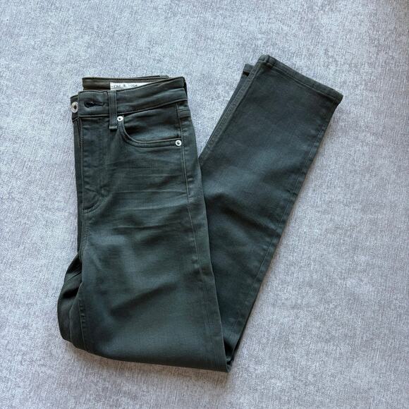 Rag & Bone Denim - Rag and Bone Coated Olive Jeans